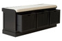 Heritage Black Three Drawer Storage Bench with Cushion