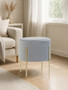 Hayes Round Grey Velvet Stool