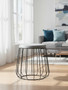 Hayes Grey Velvet  Stool with Black Frame