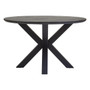 Salford Black Wood Veneer Round Dining Table With  Metal Legs