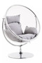 Goa Clear Swing Chair With Grey Cushions