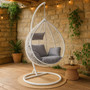 Goa White Rattan Effect Hanging Chair