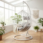 Goa White Rattan Effect Hanging Chair