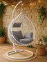 Goa White Rattan Effect Hanging Chair