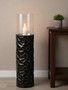 Akola Black and Gold Large Floor Standing Hurricane Candle Holder