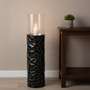 Akola Black and Gold Large Floor Standing Hurricane Candle Holder