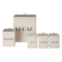 5 Pc Cream Finish Storage Set