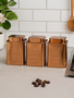 Chai Set of 3 Copper Finish Tea Coffee and Sugar Storage Canisters