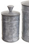 Drummond Set Of Three Galvanised Steel Canisters