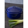 Carvara Round Self Basting Blue Enamel Roaster