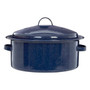 Round Self Basting Blue Enamel Roaster