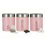 Liberty Light Pink Enamel Canisters