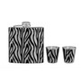 Zebra Design Hip Flask Set