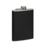 Black Leather Effect Stainless Steel Hip Flask Set