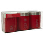 Red Enamel Tea Coffee and Sugar Set