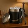Mixology Black Enamel Ice Bucket With Tongs