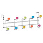 Multi-Colour Plastic Cubes 10 Hook Over Door Hanger