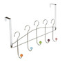 Hook Over Door Multi-coloured 5 Hook Hanger