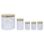 5pc White Marble Effect Storage Set