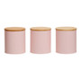 Set of three Alton Pink Cannisters