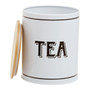 Grocer White Metal Tea Canister