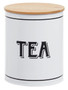 Grocer White Metal Tea Canister