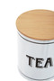 Grocer White Metal Tea Canister