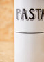 Grocer White Metal Pasta Canister