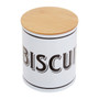 Grocer White Metal Biscuit Cannister