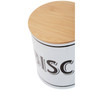Grocer White Metal Biscuit Cannister