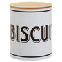 Grocer White Metal Biscuit Cannister