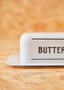 Grocer White Metal Butter Dish