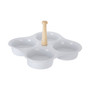 4 Section White Ceramic Snack Dish