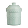 Sweet Pastel Green Heart Storage Canister