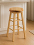 Chester Natural Hevea Wood Revolving Bar Stool