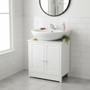 Shutter White Wood Under Sink Bathroom Cabinet