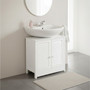 Shutter White Wood Under Sink Bathroom Cabinet
