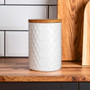Geome 750mlWhite Canister with Bamboo Lid
