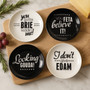 Pun and Games Set Of Four Cheese Plates