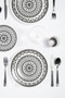 Maya 12 Piece Black And White Dinner Set