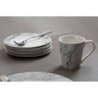 16 Pc White / Grey Marble Effect Dinner Set