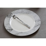 16 Pc White / Grey Marble Effect Dinner Set