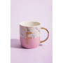 Mimo Pastel Pink F Letter Monogram Mug