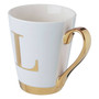 Mimo White Frosted Deco L Letter Monogram Mug Mimo White Frosted Deco L Letter Monogram Mug