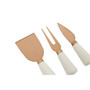 3pc White and Rose Gold Cheese Knife Set