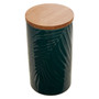 Bali Dark Green Large Storage Jar with Bamboo Lid