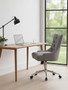 Anita Grey Fabric and Chrome Finish Base Home Office Chair