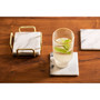Set of 4 White Marble / Brass Coasters