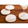 Set of Four White Marble Round Coasters