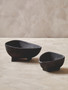 Deriva Set of Two Textured Black Bowls